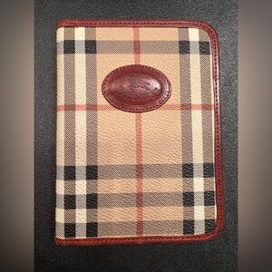 Vintage Burberry's Nova Check Passport Wallet Unisex Beige Red Black White
